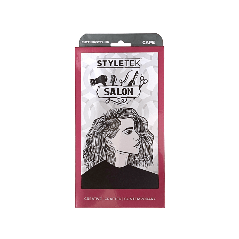 Styletek Solid Black Smooth Cutting Cape 45x60 - Styletek | Artisan Hair Cary, Cary NC