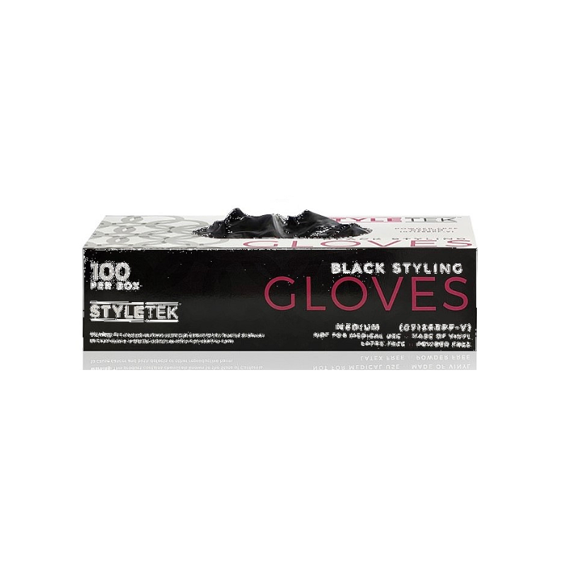 Styletek Black Powder Free Gloves 100ct