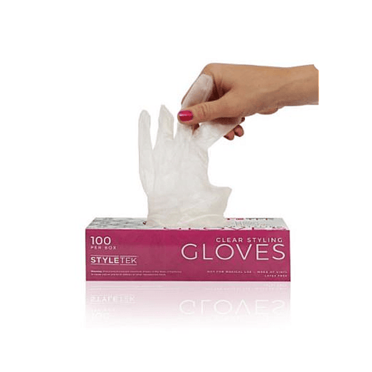 Styletek Clear Vinyl Powder Free Gloves