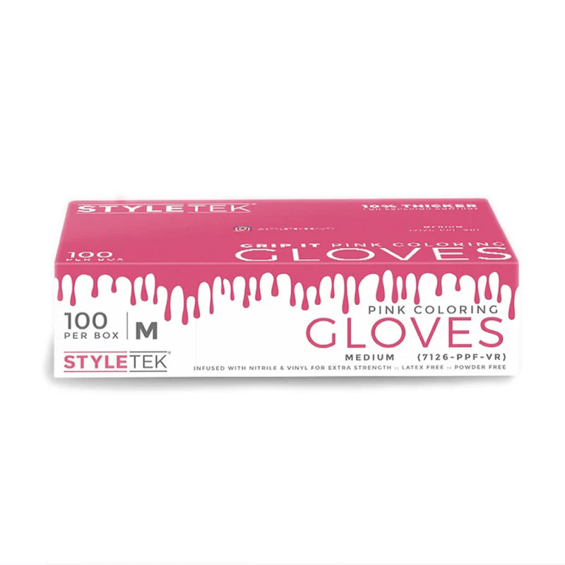 Styletek Pink Powder Free Gloves 100pk - Styletek | Artisan Hair Cary, Cary NC